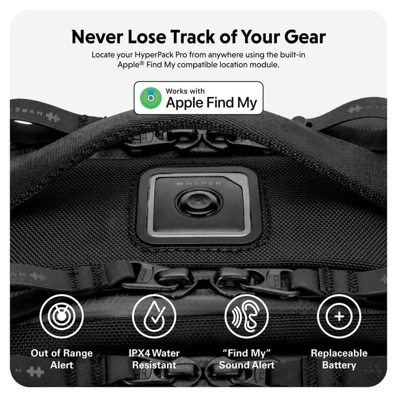 Balo Công Nghệ HyperPack Pro With Apple Find My Compatible Location Module – HP20P2-BK (3)