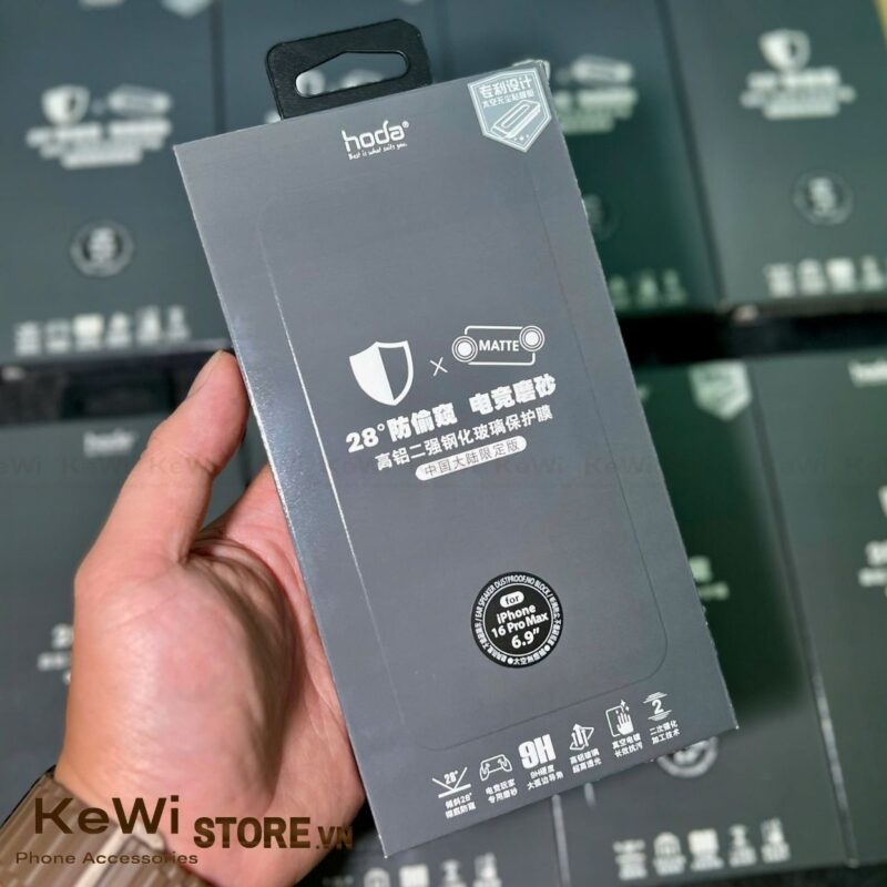 Kính Cường Lực Hoda iPhone 16 Series Chống Nhìn Trộm x Chống Vân Tay 2 in 1