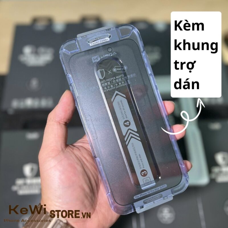 Kính Cường Lực Hoda iPhone 16 Series Chống Nhìn Trộm x Chống Vân Tay 2 in 1