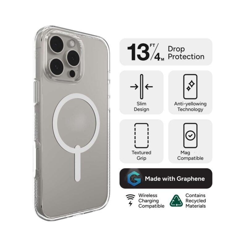 Ốp Lưng ZAGG Crystal Palace Snap iPhone 16 Series Sạc MagSafe