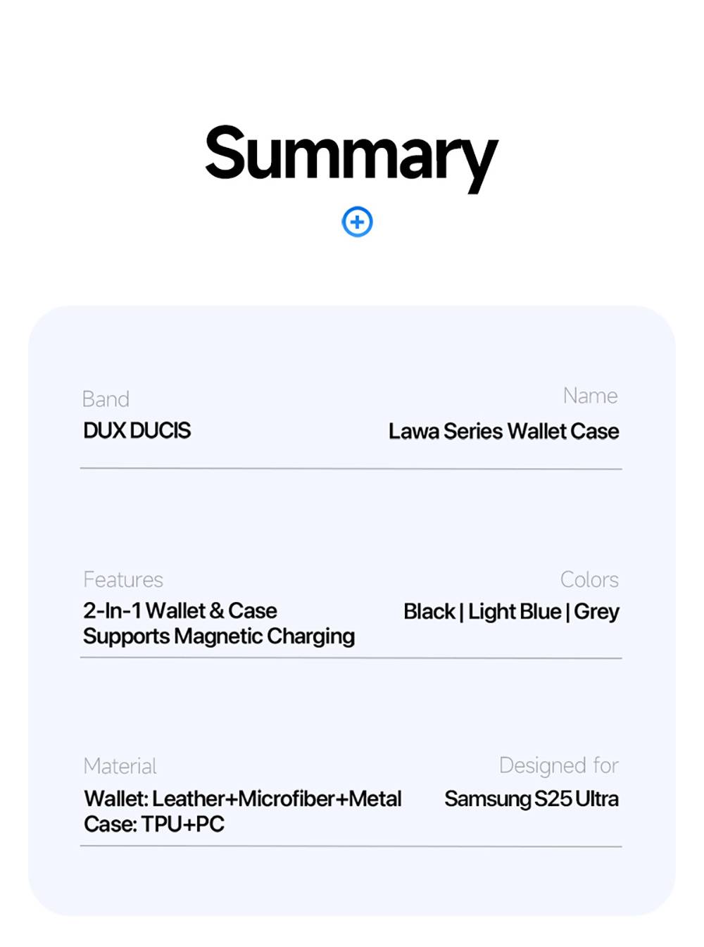 Ốp Lưng Dux Ducis Samsung Galaxy S25 Ultra Kiêm Ví Da Từ Tính LAWA Series
