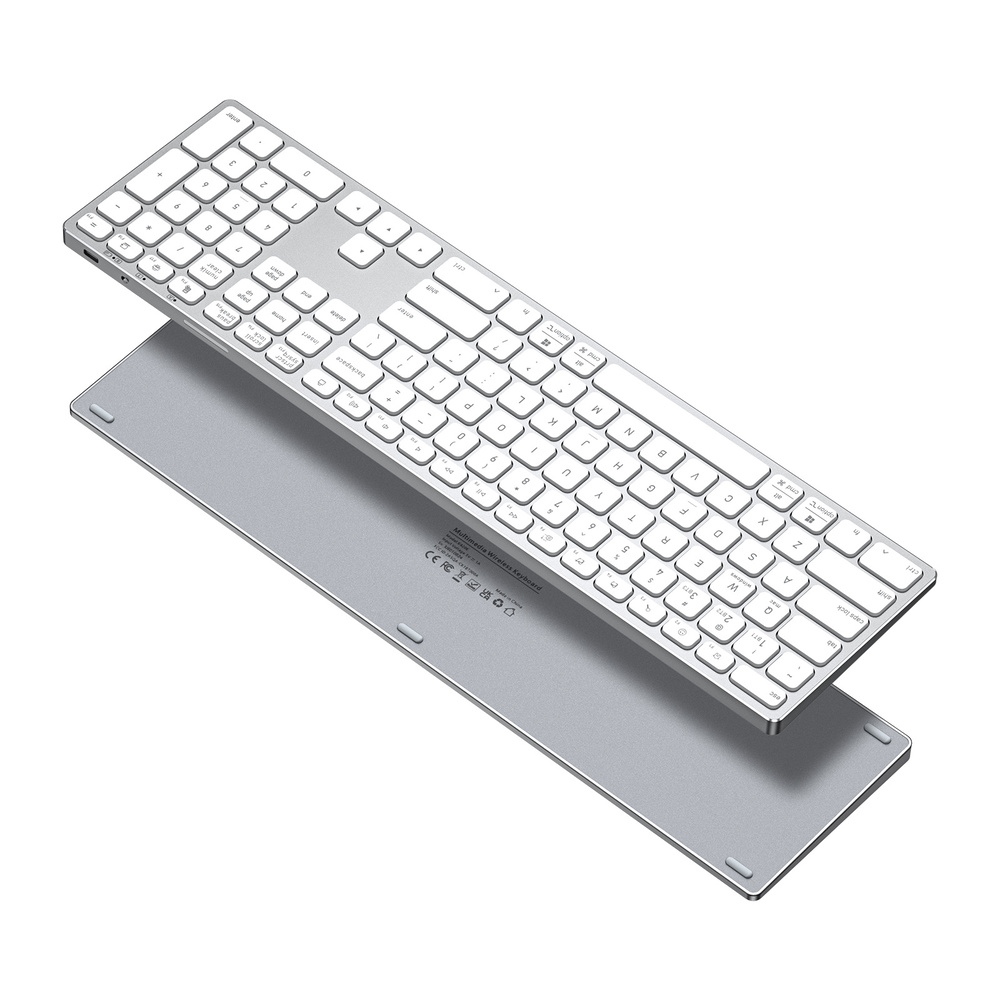 Bàn phím Bluetooth DUX DUCIS LK Series - Thiết kế vỏ nhôm nguyên khối, phím Scissor-Switch êm ái, kết nối 3 thiết bị màu bạc