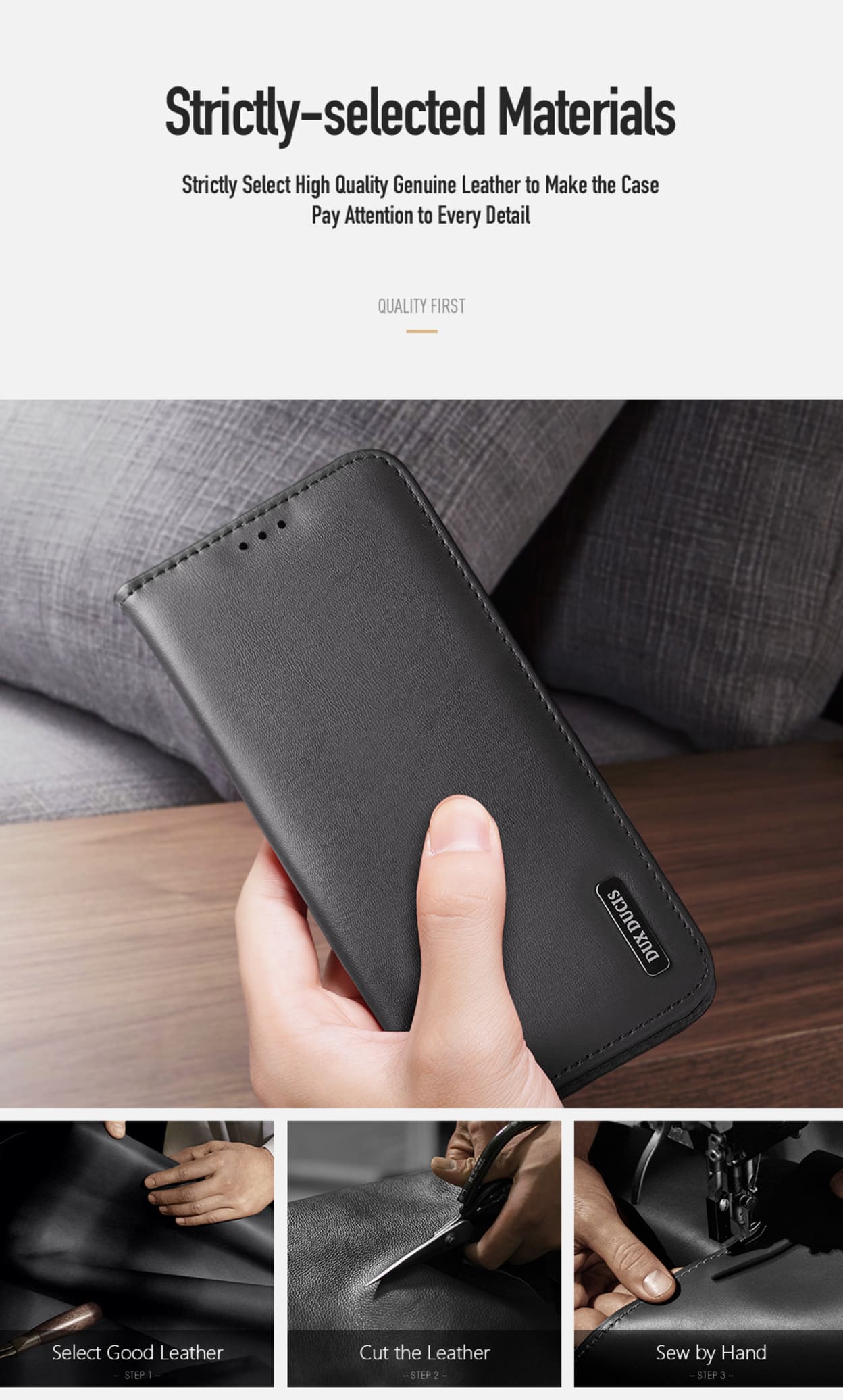 Bao da Dux Ducis Samsung Galaxy S25 Edge Hivo Series leather wallet case ví đựng thẻ
