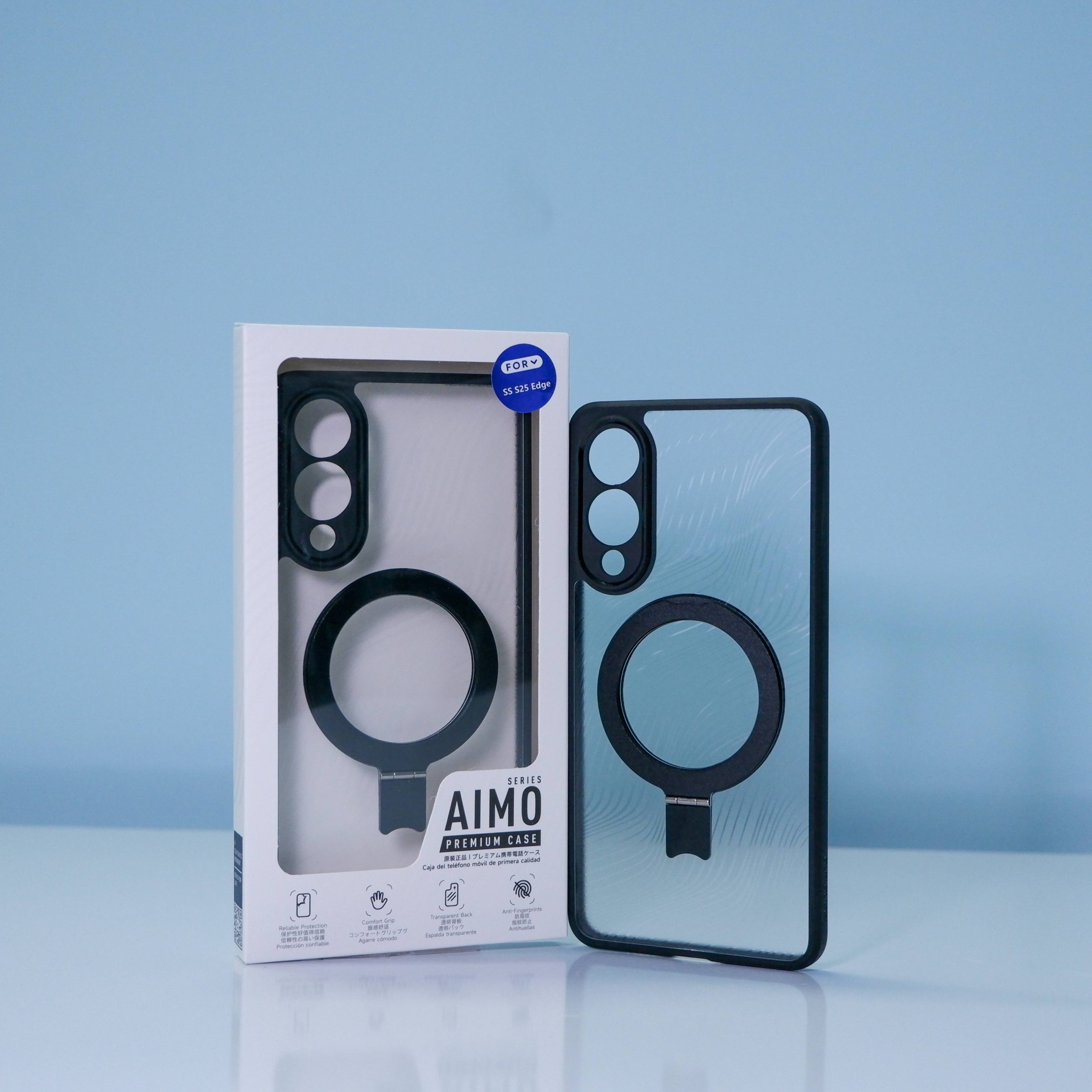 Ốp lưng Dux Ducis AIMO MagStand cho Samsung Galaxy S25 Edge có sạc không dây và chân đứng tiện dụng