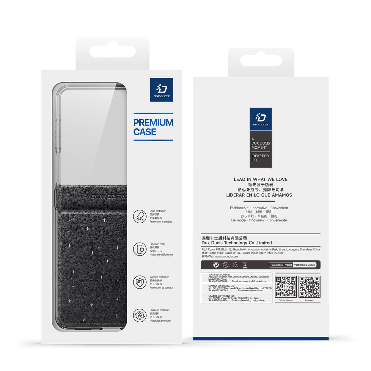 Ốp lưng Samsung Z Flip7 Dux Ducis STEX da PU ánh sao từ tính