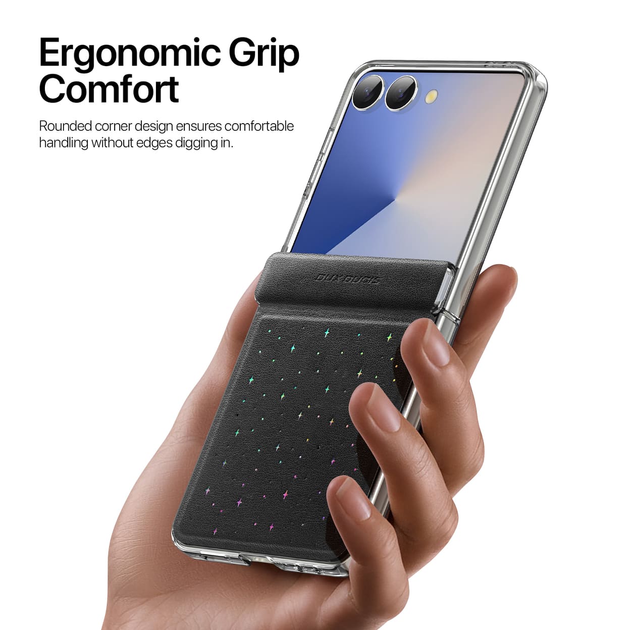 Ốp lưng Samsung Z Flip7 Dux Ducis STEX da PU ánh sao từ tính