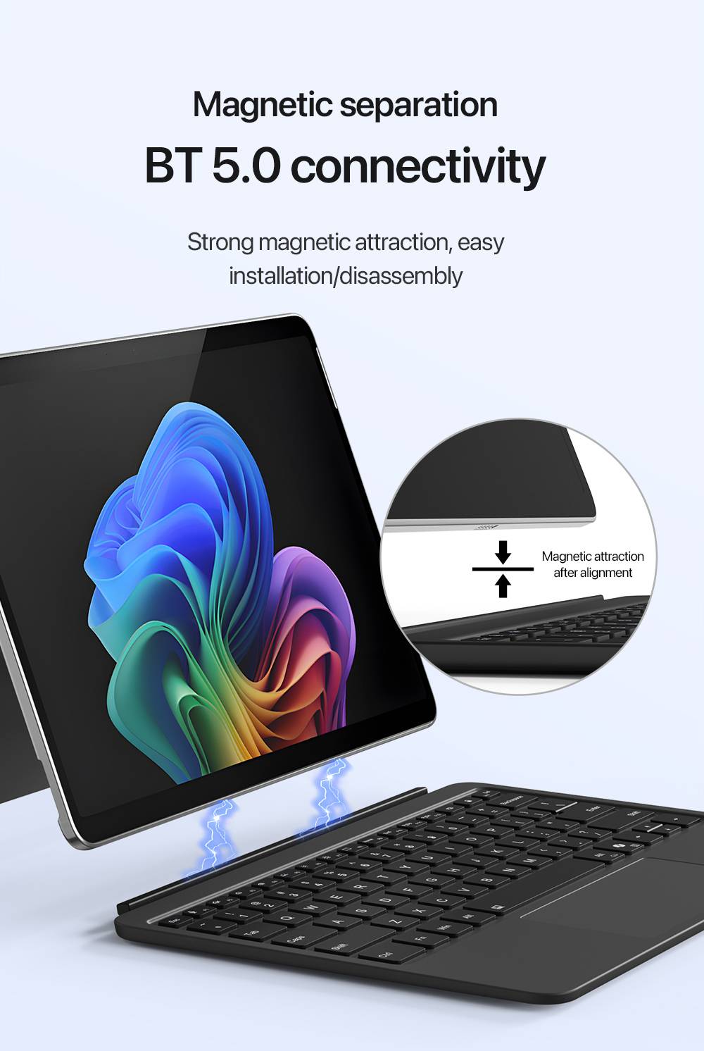 Bàn phím Bluetooth Surface Pro 12 Dux Ducis CK Pro Series có đèn nền 7 màu và touchpad lớn