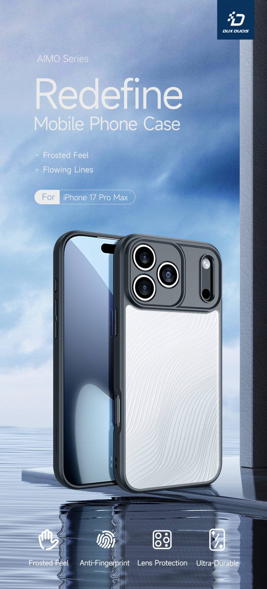 Ốp lưng Dux Ducis AIMO Series cho iPhone 17 / 17 Air / 17 Pro / 17 Pro Max – chống sốc, chống vân tay, chống ố vàng