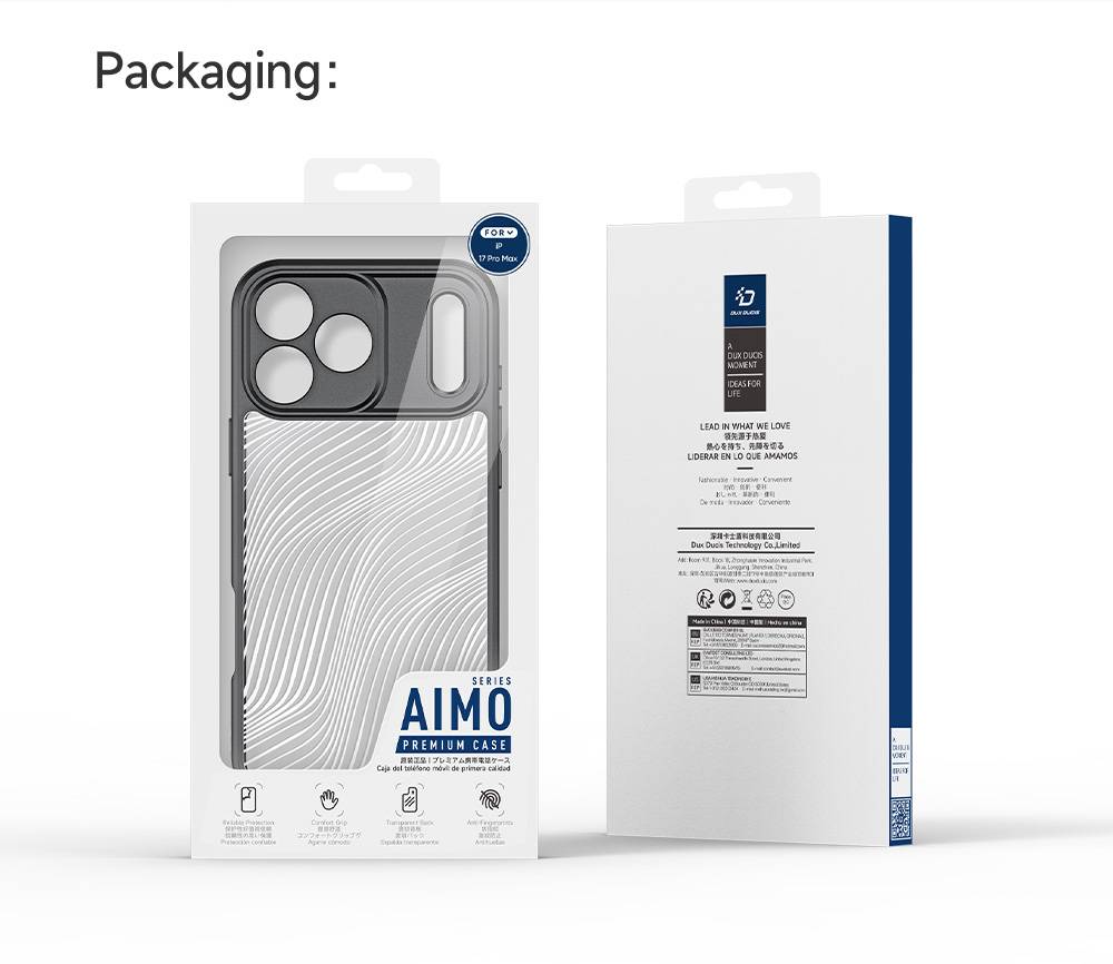 Ốp lưng Dux Ducis AIMO Series cho iPhone 17 / 17 Air / 17 Pro / 17 Pro Max – chống sốc, chống vân tay, chống ố vàng