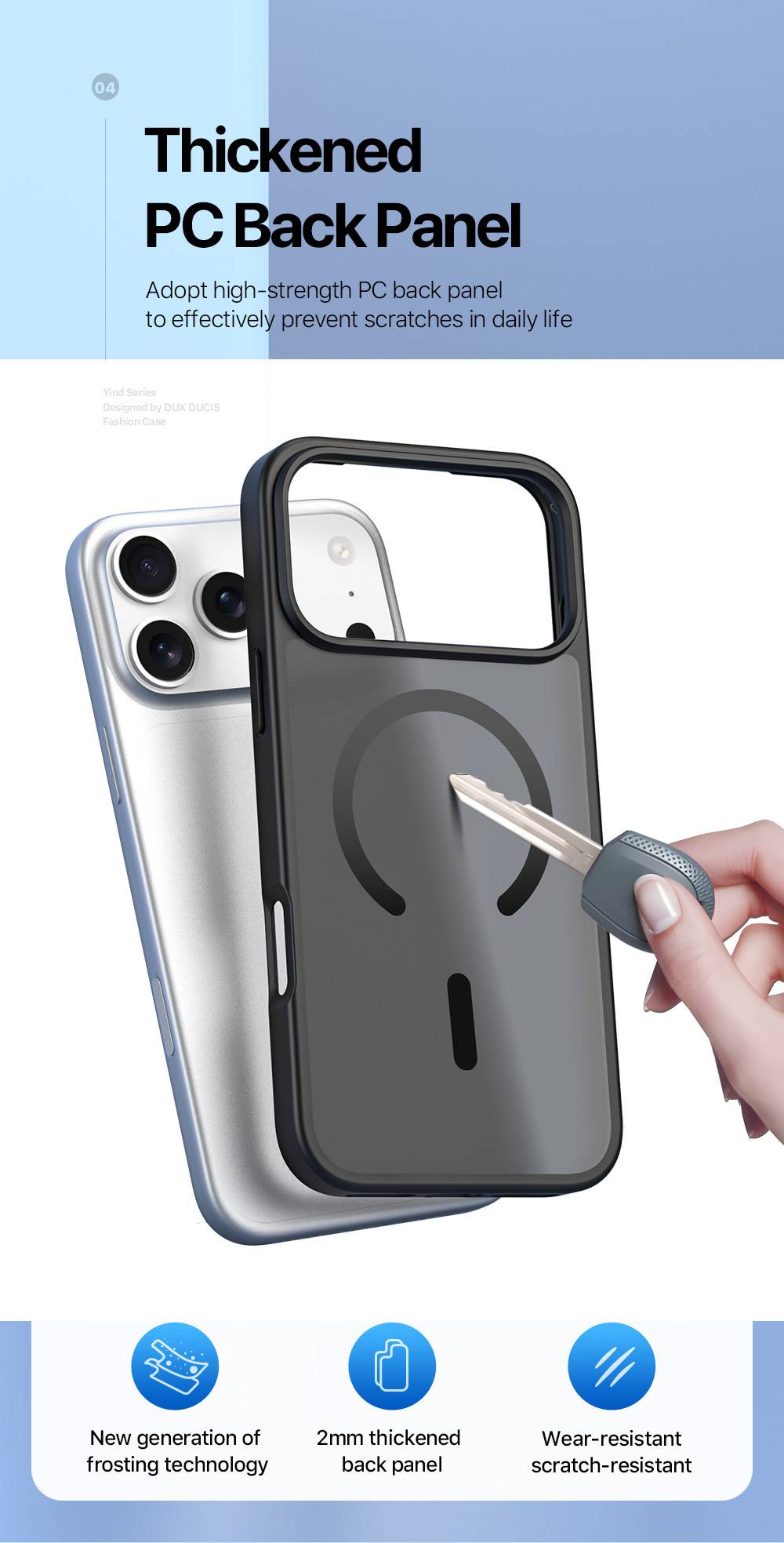 Ốp lưng iPhone 17 Series Magnetic Dux Ducis YIND chống vân tay, chống sốc, viền nhô bảo vệ camera