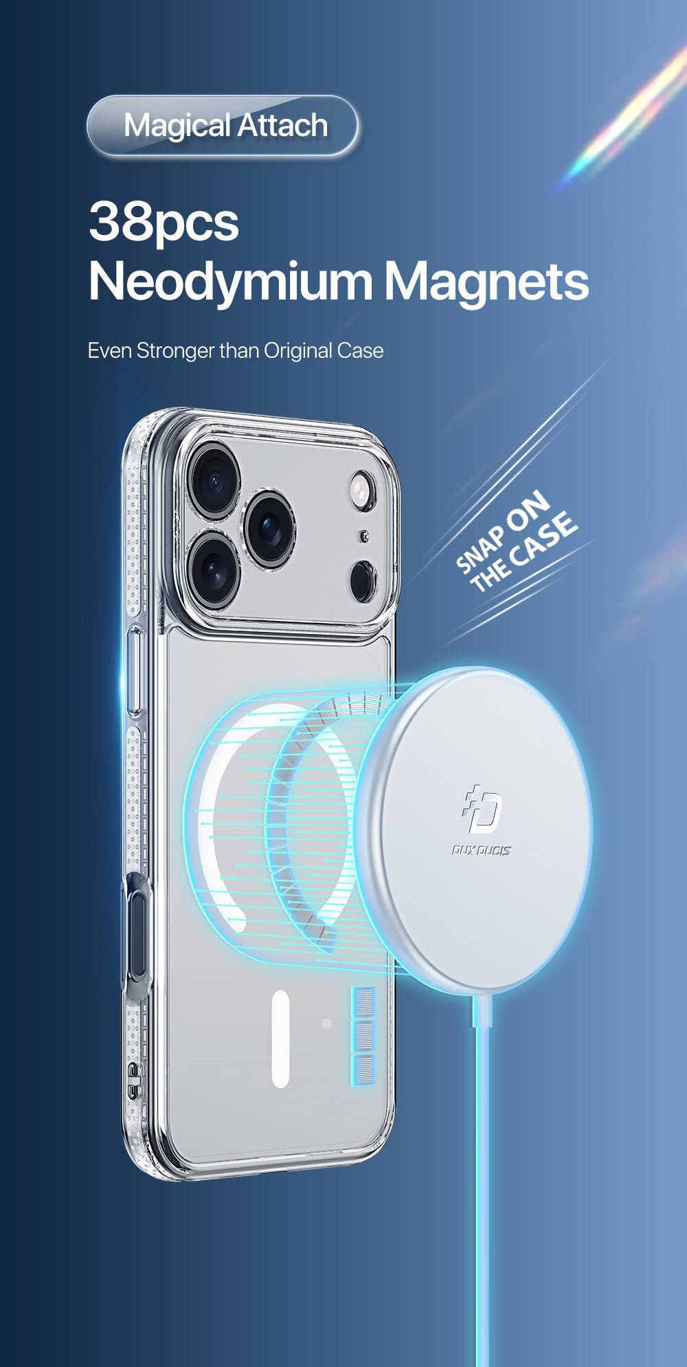 Ốp lưng trong suốt Magnetic Dux Ducis Clin Mag cho iPhone 17 Pro Max / 17 Pro / 17 Air / 17