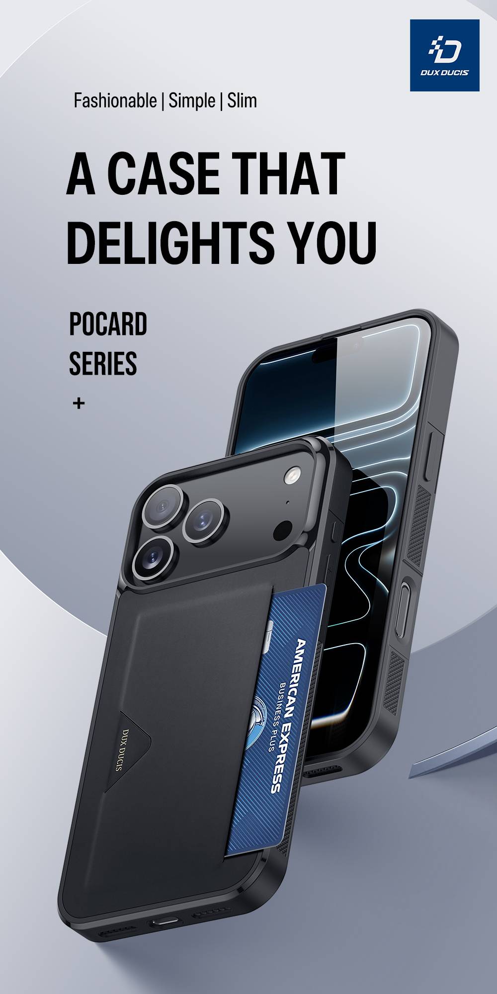 Ốp lưng Dux Ducis Pocard iPhone 17 kiêm ví thẻ