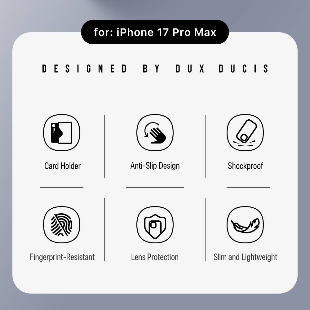 Ốp lưng Dux Ducis Pocard iPhone 17 kiêm ví thẻ
