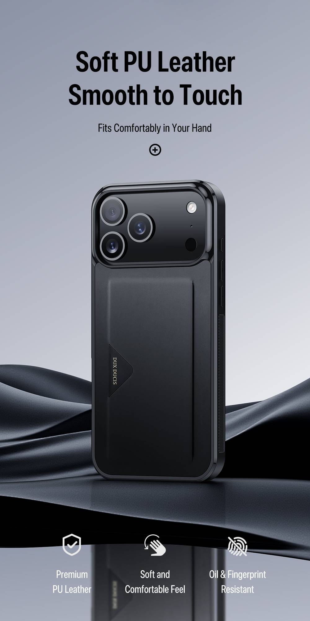 Ốp lưng Dux Ducis Pocard iPhone 17 kiêm ví thẻ