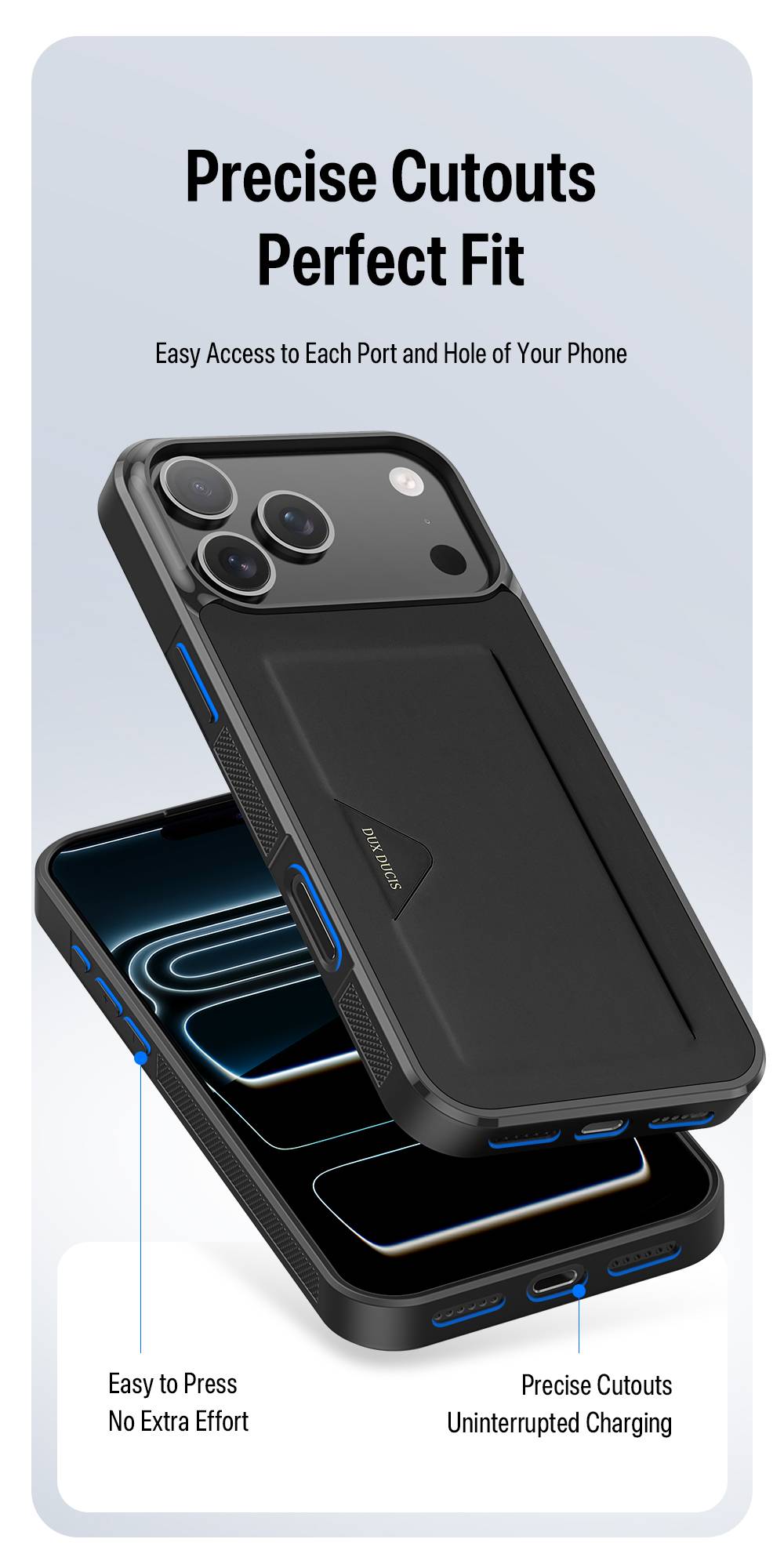 Ốp lưng Dux Ducis Pocard iPhone 17 kiêm ví thẻ