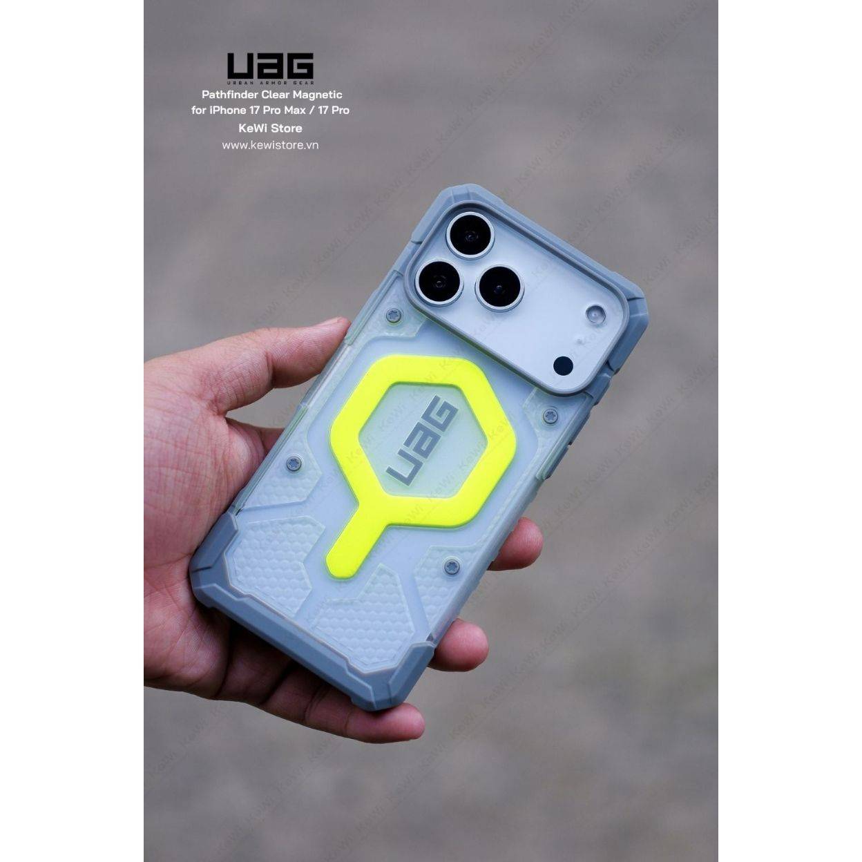 Ốp lưng UAG Pathfinder Clear Magnetic cho iPhone 17 Pro Max/17 Pro, chống sốc MIL-SPEC, tương thích MagSafe