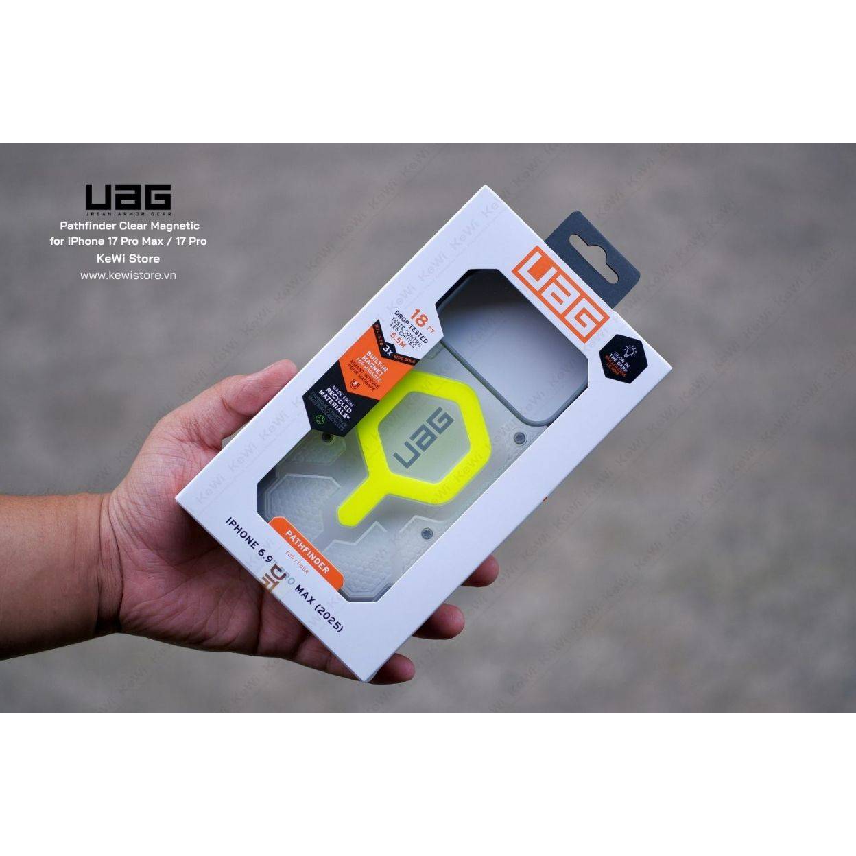 Ốp lưng UAG Pathfinder Clear Magnetic cho iPhone 17 Pro Max/17 Pro, chống sốc MIL-SPEC, tương thích MagSafe