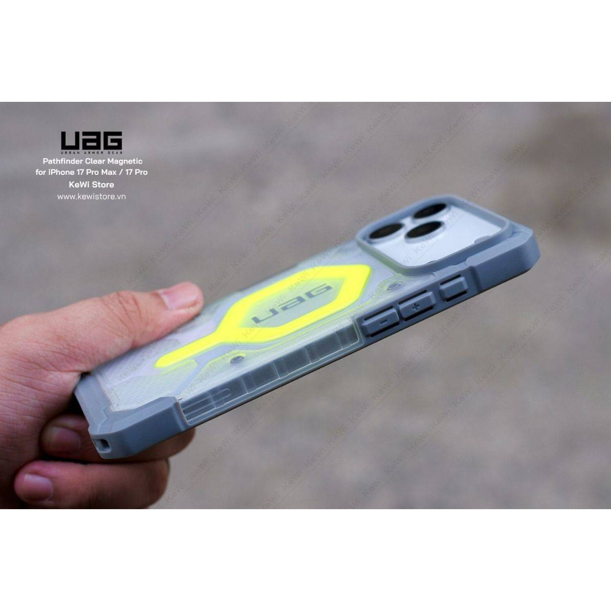 Ốp lưng UAG Pathfinder Clear Magnetic cho iPhone 17 Pro Max/17 Pro, chống sốc MIL-SPEC, tương thích MagSafe