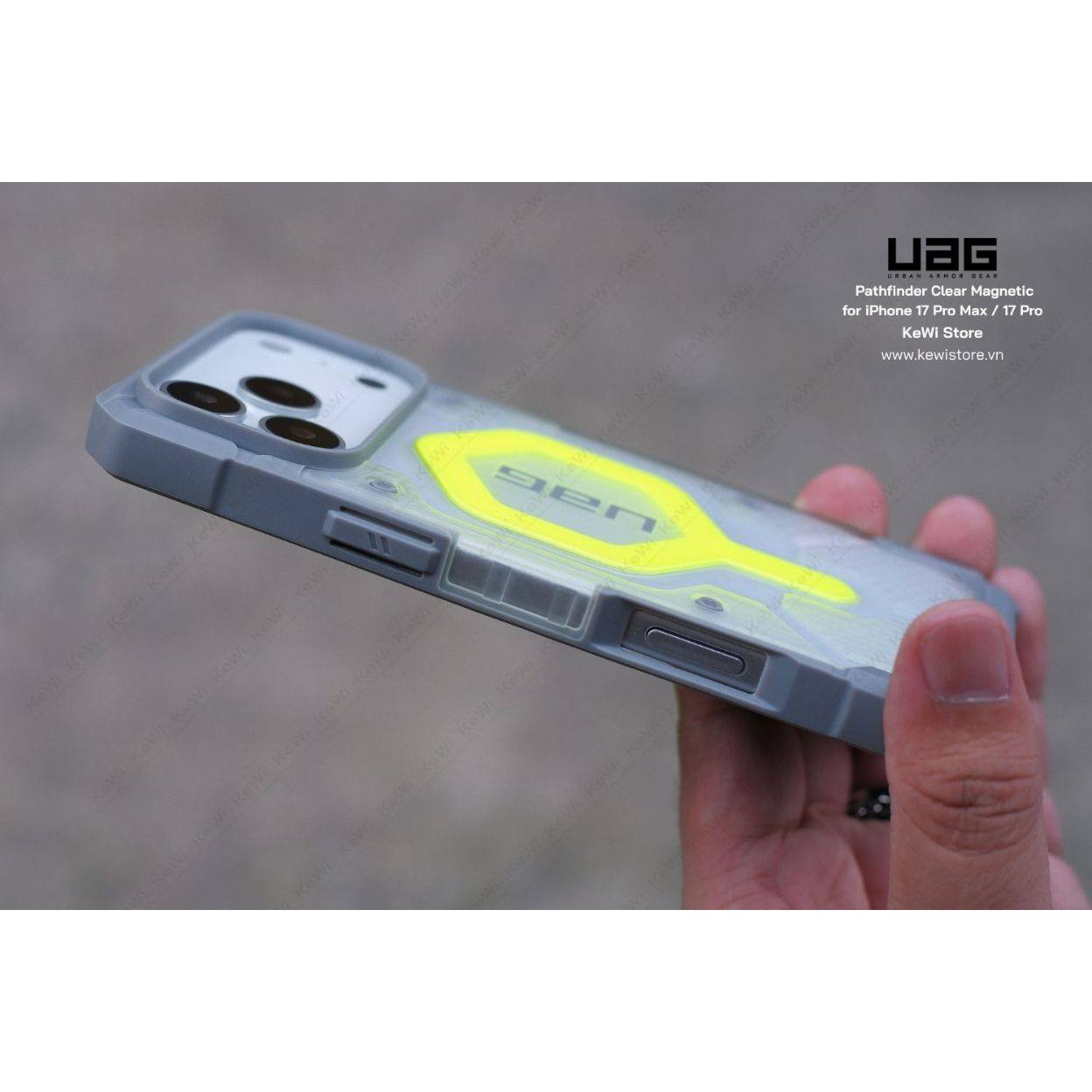 Ốp lưng UAG Pathfinder Clear Magnetic cho iPhone 17 Pro Max/17 Pro, chống sốc MIL-SPEC, tương thích MagSafe