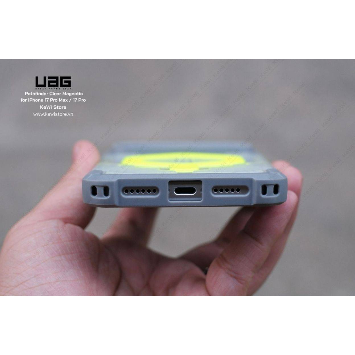 Ốp lưng UAG Pathfinder Clear Magnetic cho iPhone 17 Pro Max/17 Pro, chống sốc MIL-SPEC, tương thích MagSafe
