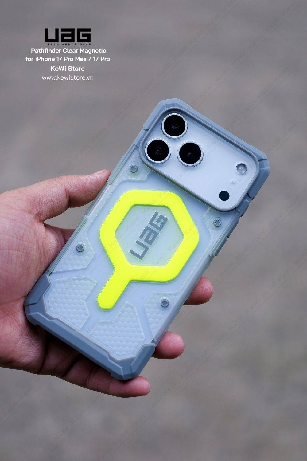 Ốp lưng UAG Pathfinder Clear Magnetic cho iPhone 17 Pro Max/17 Pro, chống sốc MIL-SPEC, tương thích MagSafe