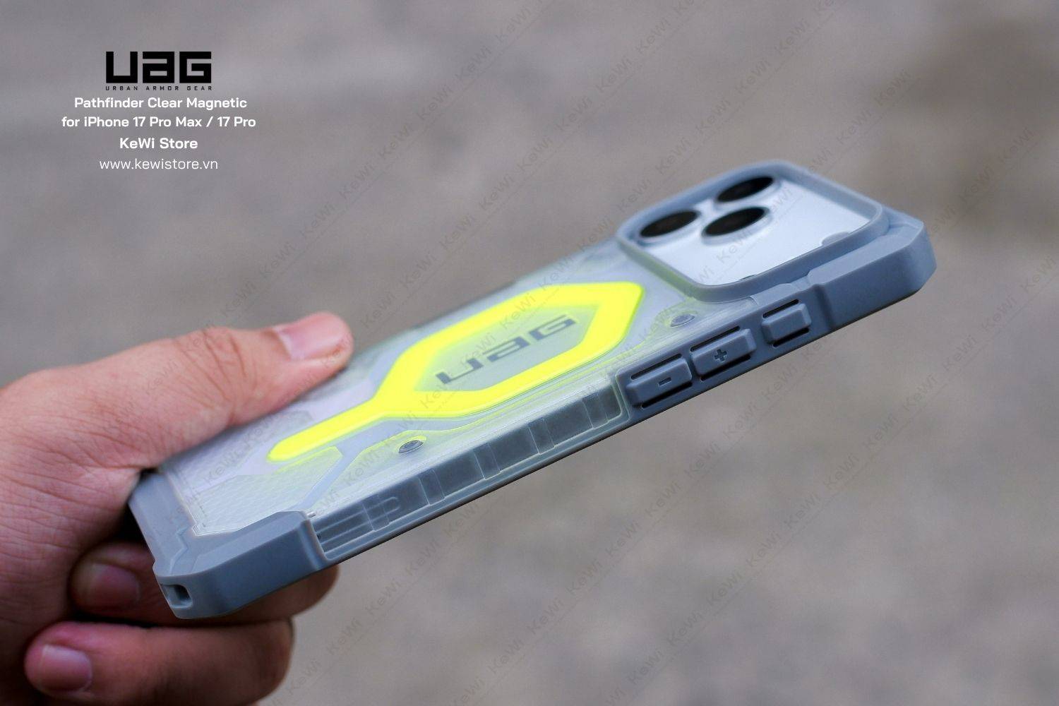 Ốp lưng UAG Pathfinder Clear Magnetic cho iPhone 17 Pro Max/17 Pro, chống sốc MIL-SPEC, tương thích MagSafe