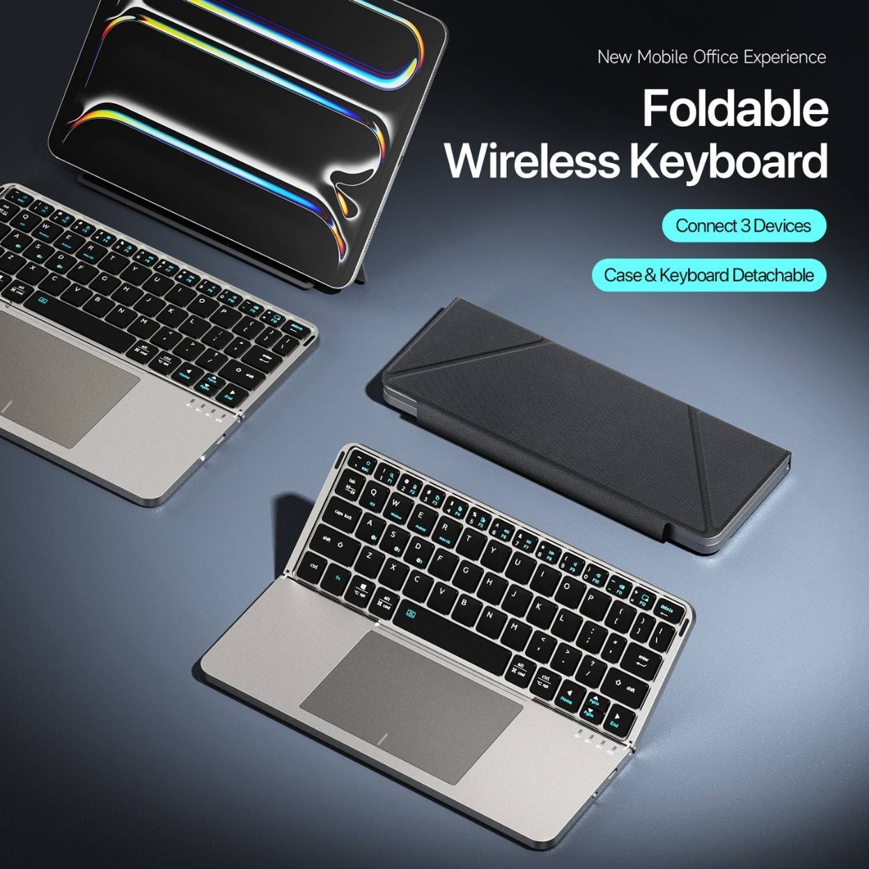 Bàn phím gập không dây DUX DUCIS OK Fold Series có touchpad