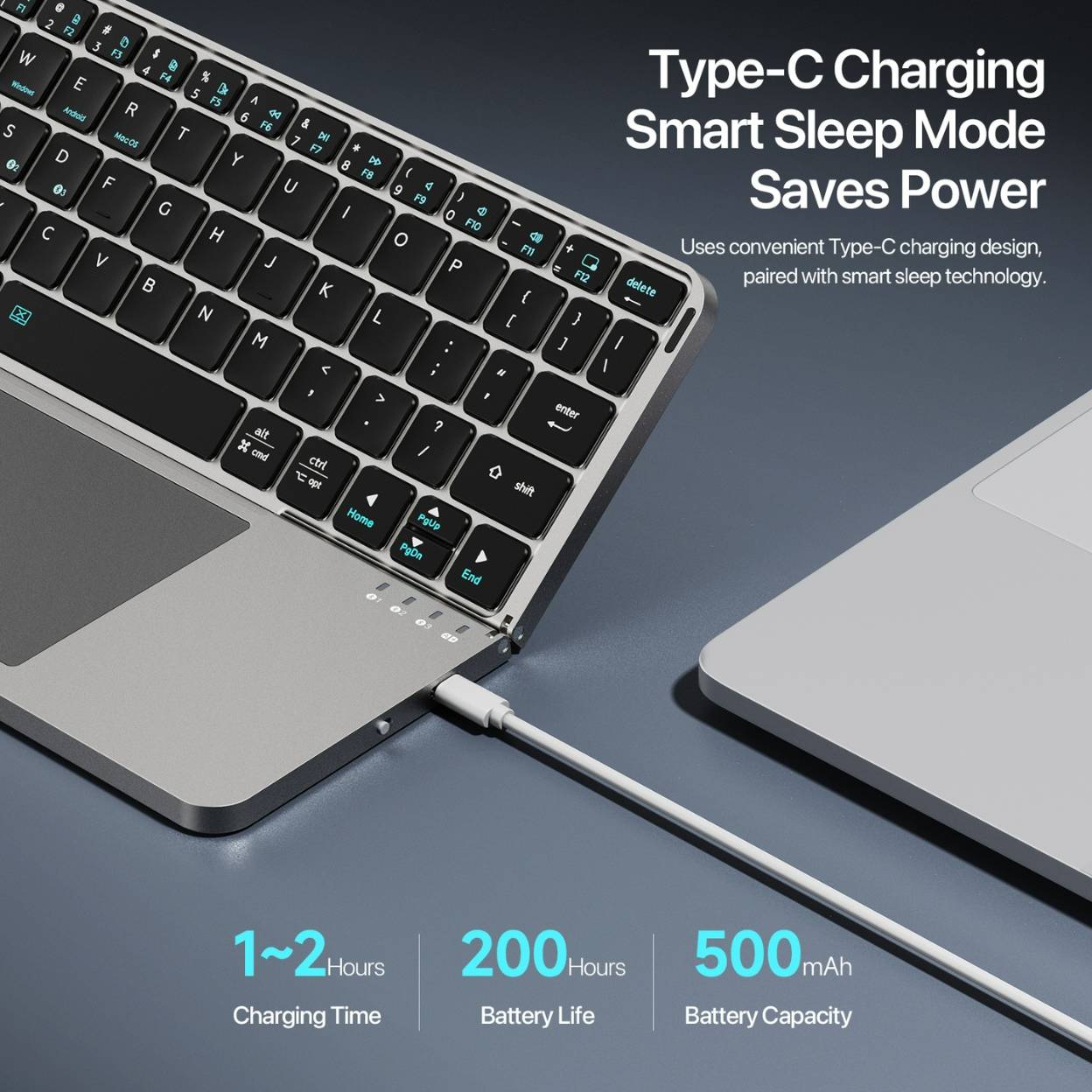 Bàn phím gập không dây DUX DUCIS OK Fold Series có touchpad