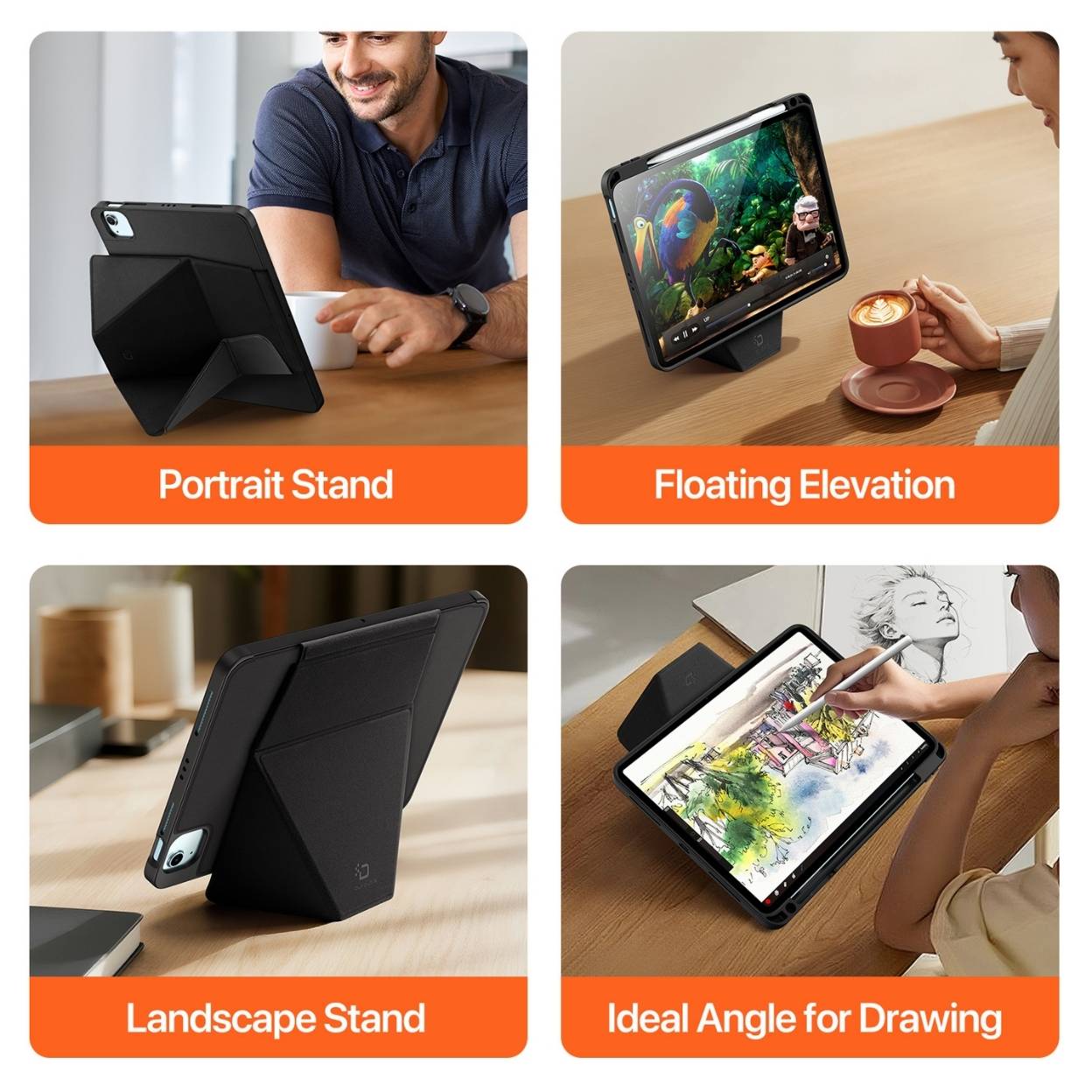 Bao da Dux Ducis iPad VERS Series kiêm giá đỡ và khe đựng Apple Pencil