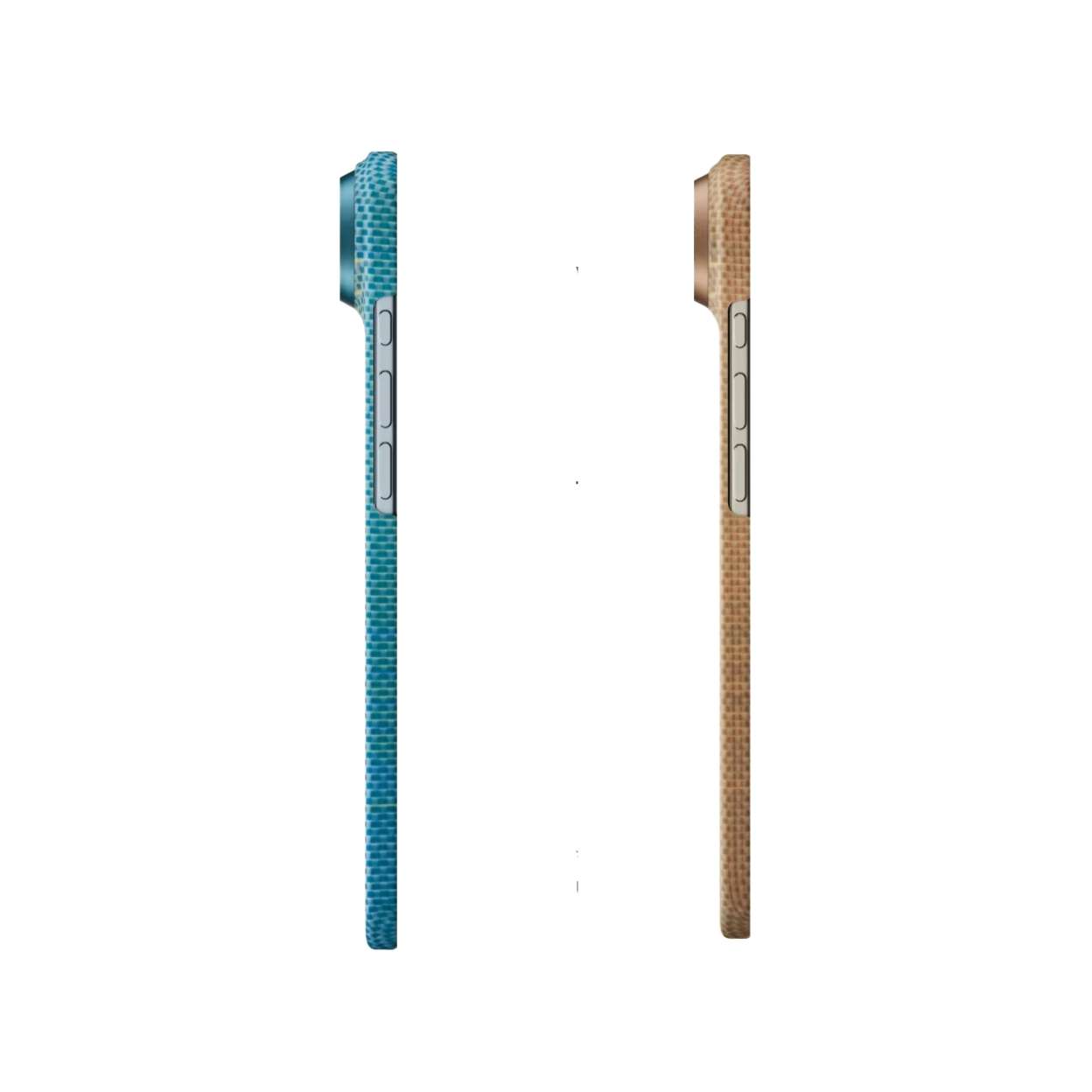 Ốp lưng Pitaka iPhone Air Ultra Slim với PitaTap, hỗ trợ MagSafe, hoàn thiện sợi aramid màu Gold và Blue