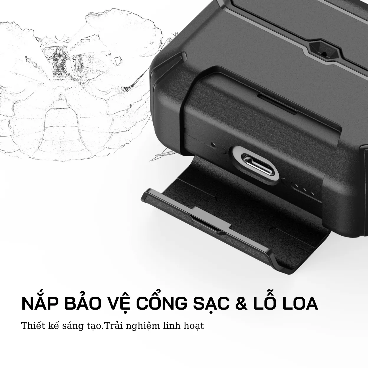 Ốp AirPods Pro 3 Dux Ducis PECS Case chống sốc có chân đế tiện lợi