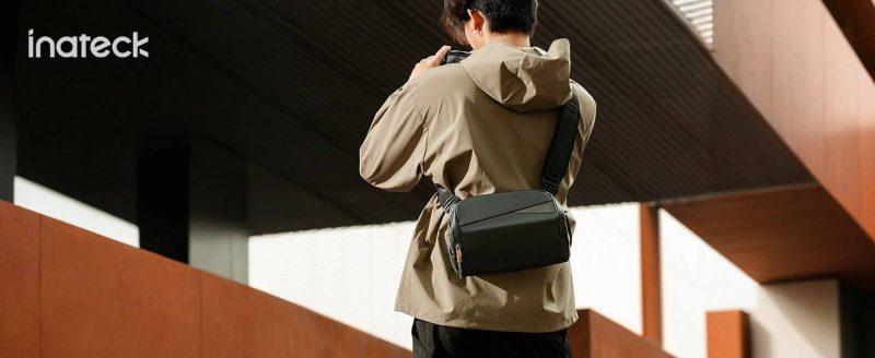 Túi Đeo Chéo inateck Versatile Water-Resistant Crossbody Bag FB02001 mở 135° chống nước - Màu Black