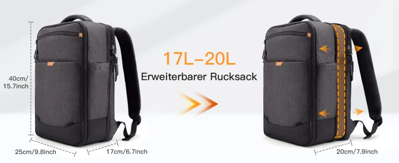 Balo du lịch inateck 20L BP03006 mở 180 độ cho laptop 14 inch