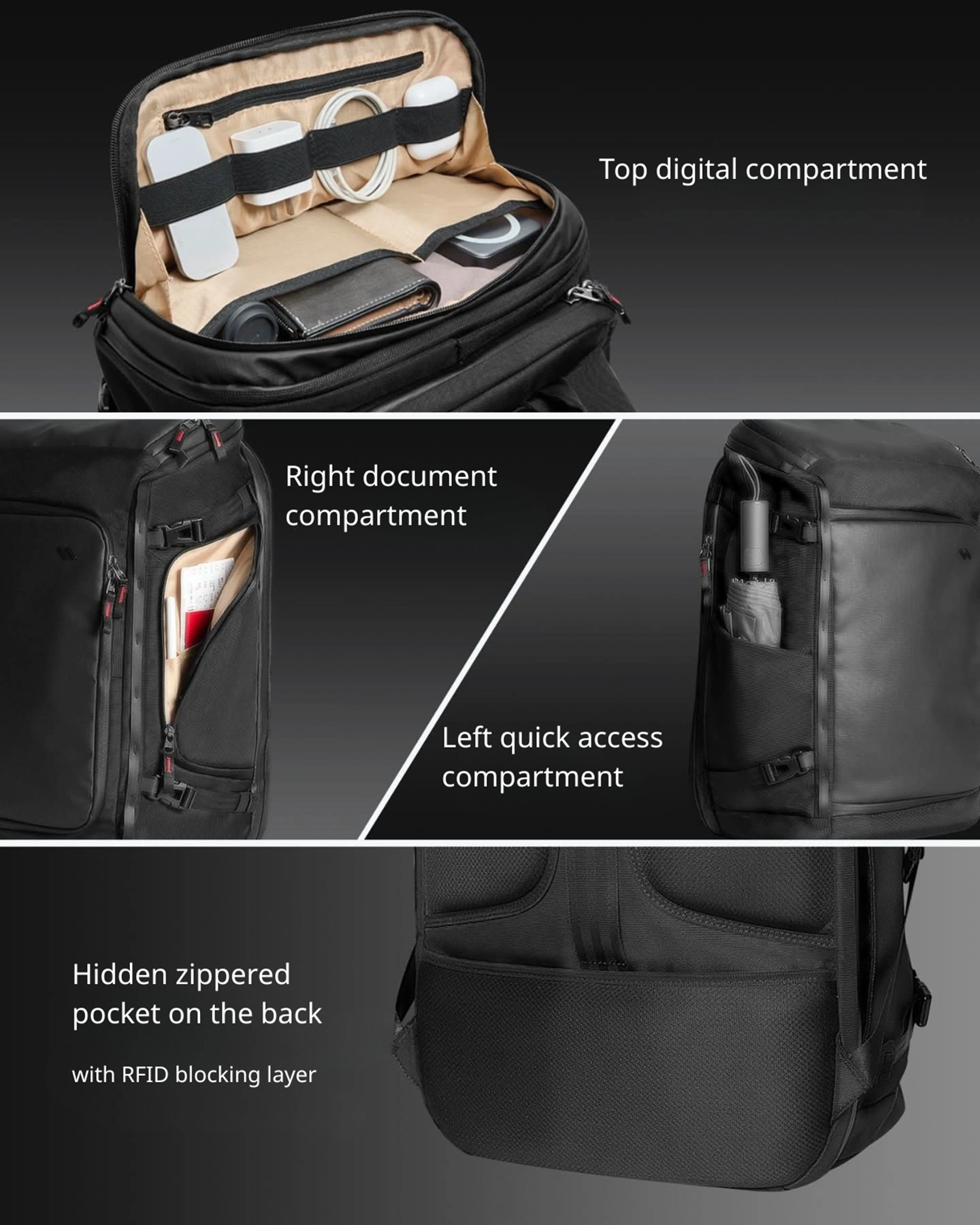 Balo du lịch Inateck 40L BPX31 chuẩn hành lý cabin laptop 17 inch