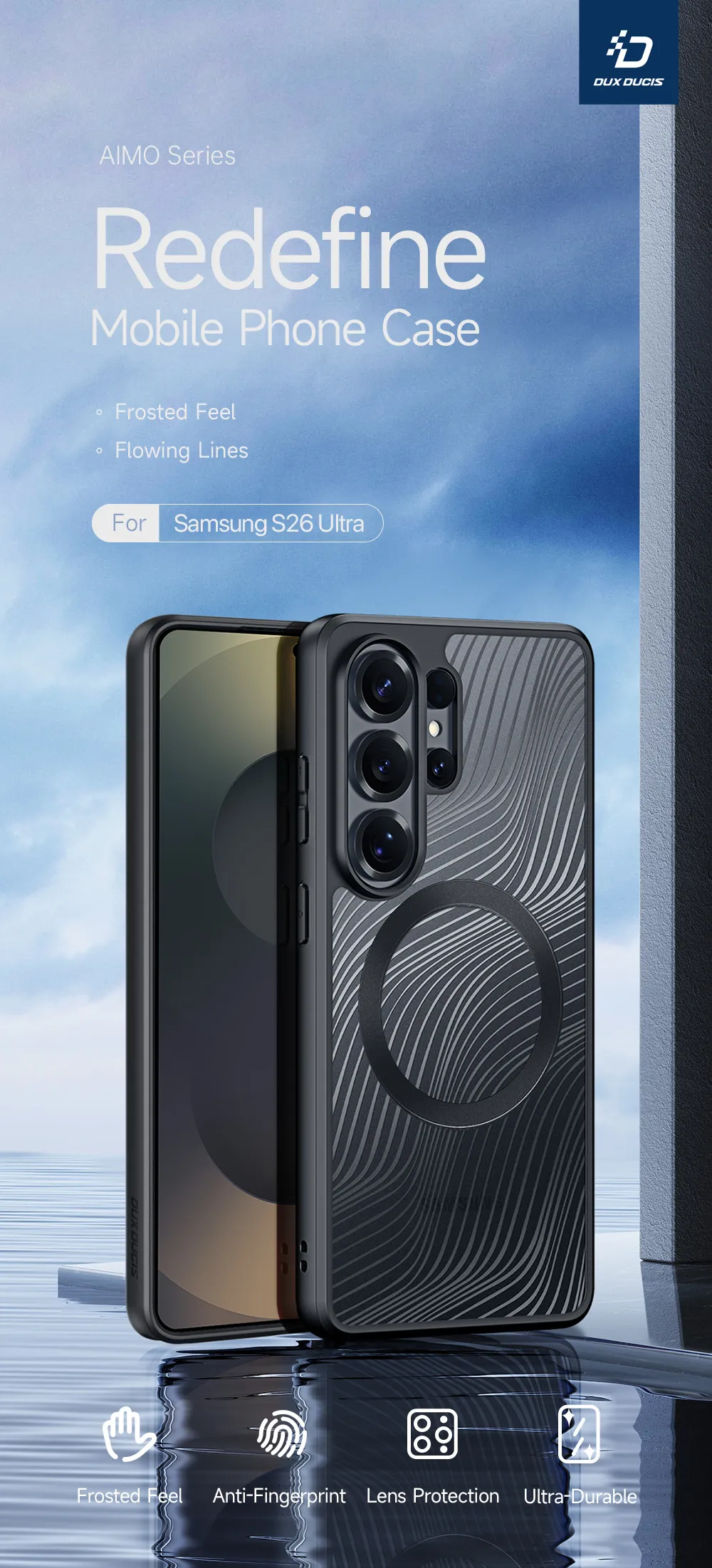 Ốp lưng Samsung S26 Series, Dux Ducis AIMO MAG chống sốc sạc từ