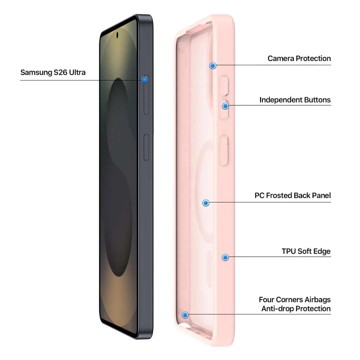 Ốp lưng Samsung S26 Series chống sốc Dux Ducis YIND Mag Case sạc từ tính