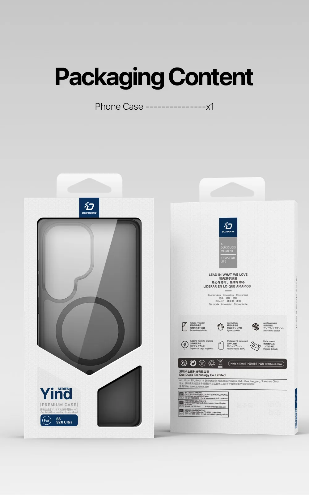Ốp lưng Samsung S26 Series chống sốc Dux Ducis YIND Mag Case sạc từ tính
