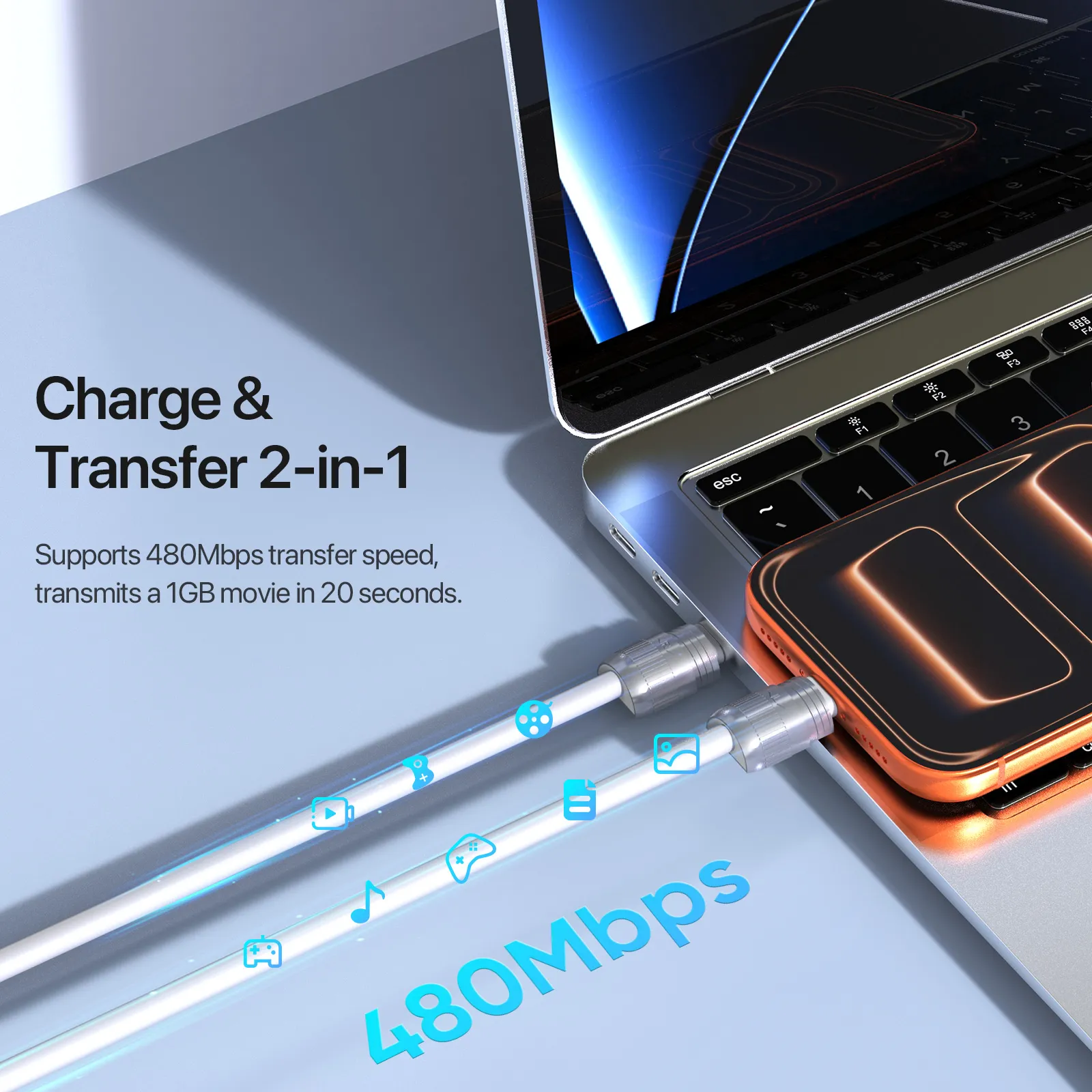 Cáp sạc kiêm dây đeo tay USB-C Dux Ducis LCBA 60W silicone tháo rời tiện lợi