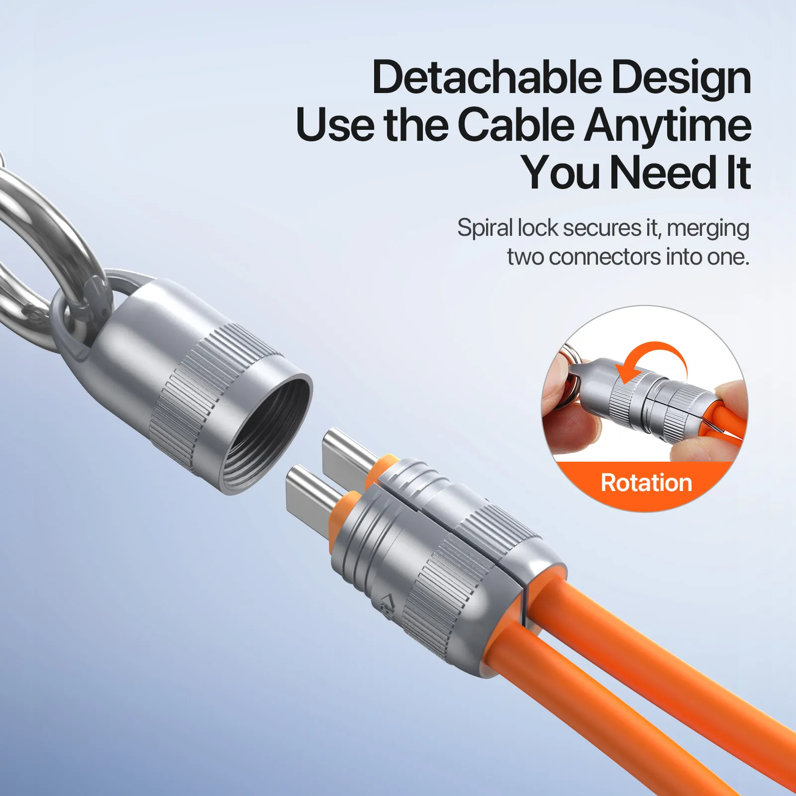Cáp sạc kiêm dây đeo tay USB-C Dux Ducis LCBA 60W silicone tháo rời tiện lợi