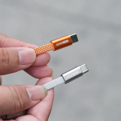 Dây cáp sạc nhanh USB-C to C tự cuộn Dux Ducis Auto Series 60W dây dù từ tính chống rối