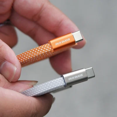 Dây cáp sạc nhanh USB-C to C tự cuộn Dux Ducis Auto Series 60W dây dù từ tính chống rối