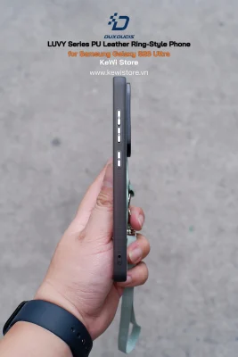 Ốp lưng Samsung S26 Ultra Dux Ducis LUVY da PU vòng xoay 360 kèm dây đeo chống sốc