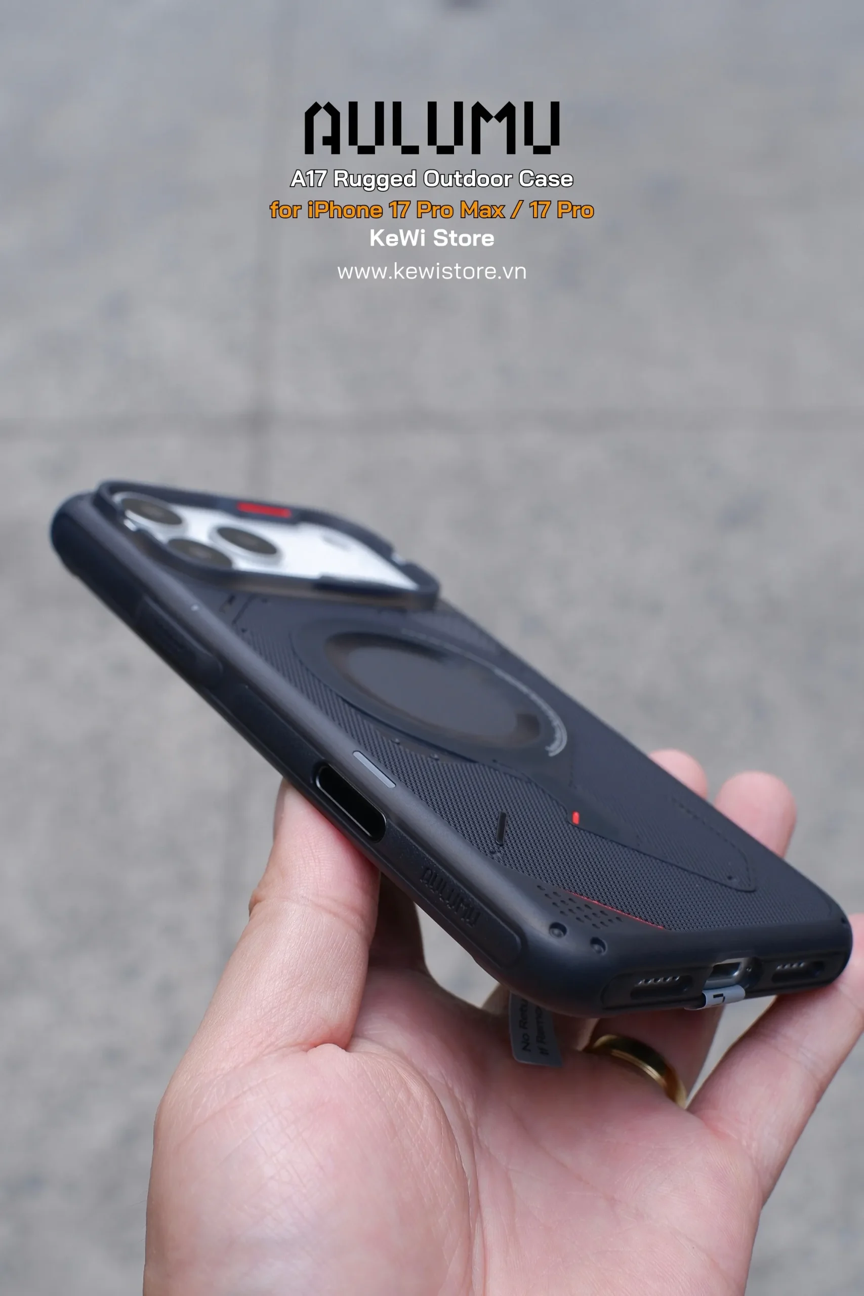 ốp lưng aulumu iphone 17 rugged case chống sốc tpu tản nhiệt magnetic