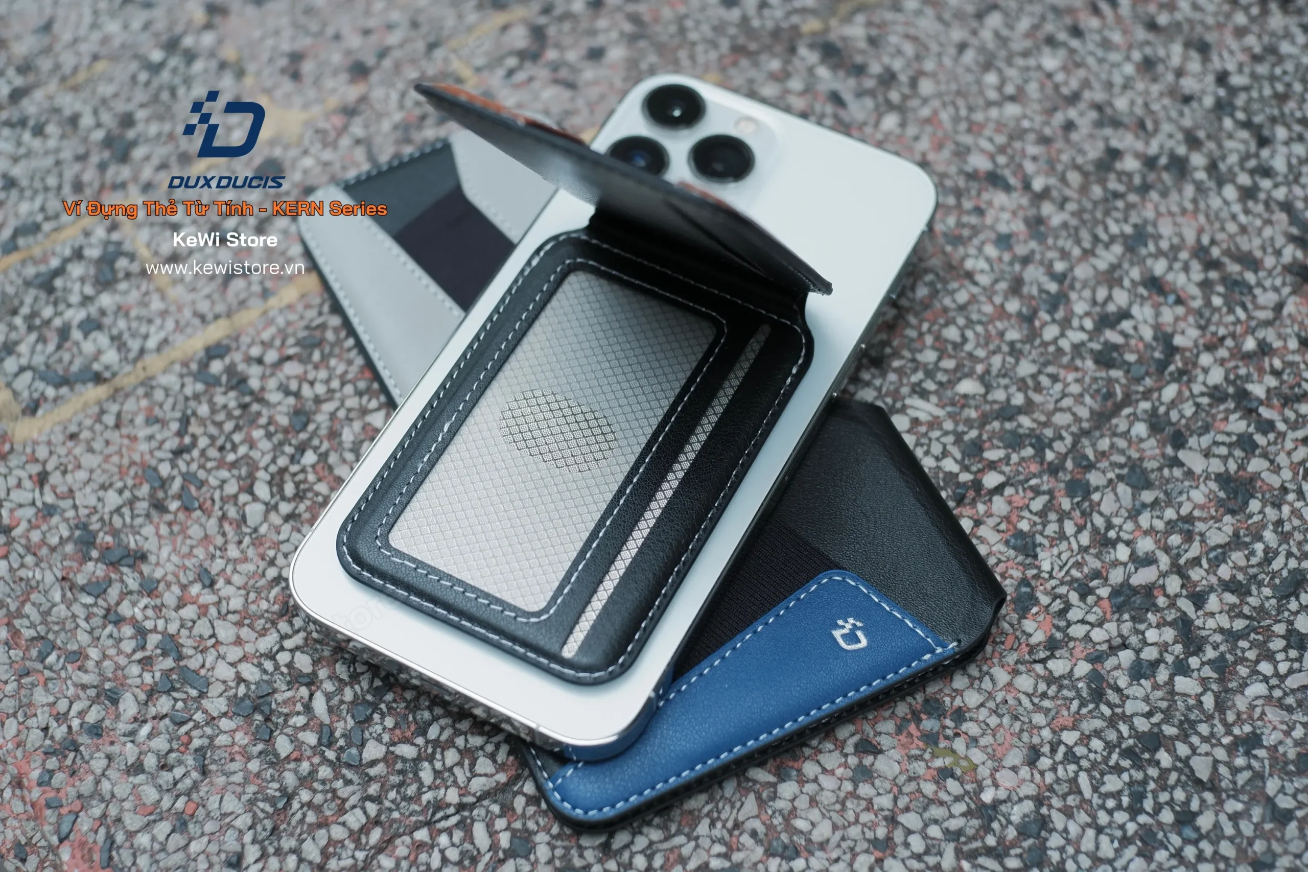 Ví từ tính DUX DUCIS KERN Series đựng thẻ chống RFID tích hợp giá đỡ điện thoại