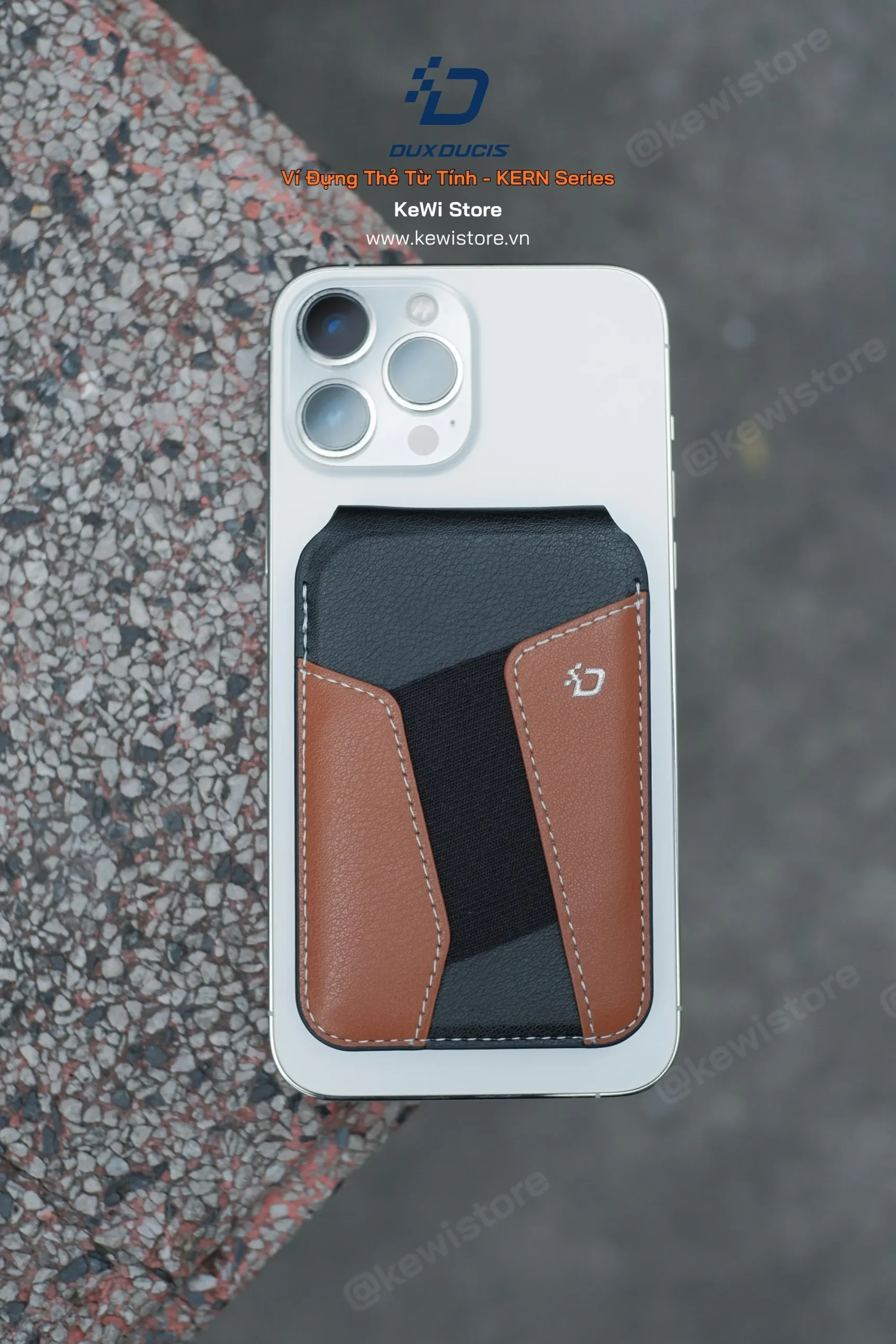 Ví từ tính DUX DUCIS KERN Series đựng thẻ chống RFID tích hợp giá đỡ điện thoại