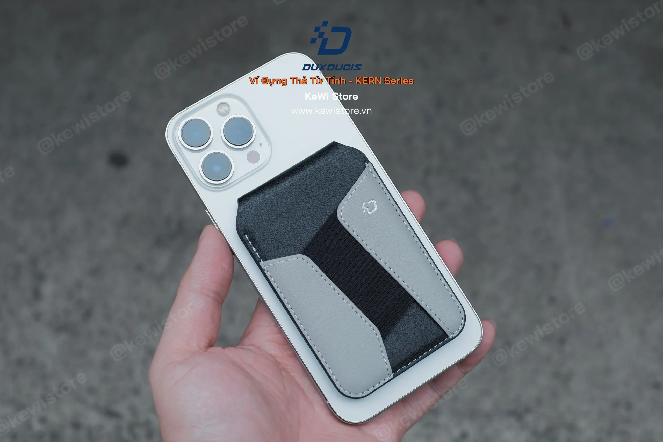 Ví từ tính DUX DUCIS KERN Series đựng thẻ chống RFID tích hợp giá đỡ điện thoại