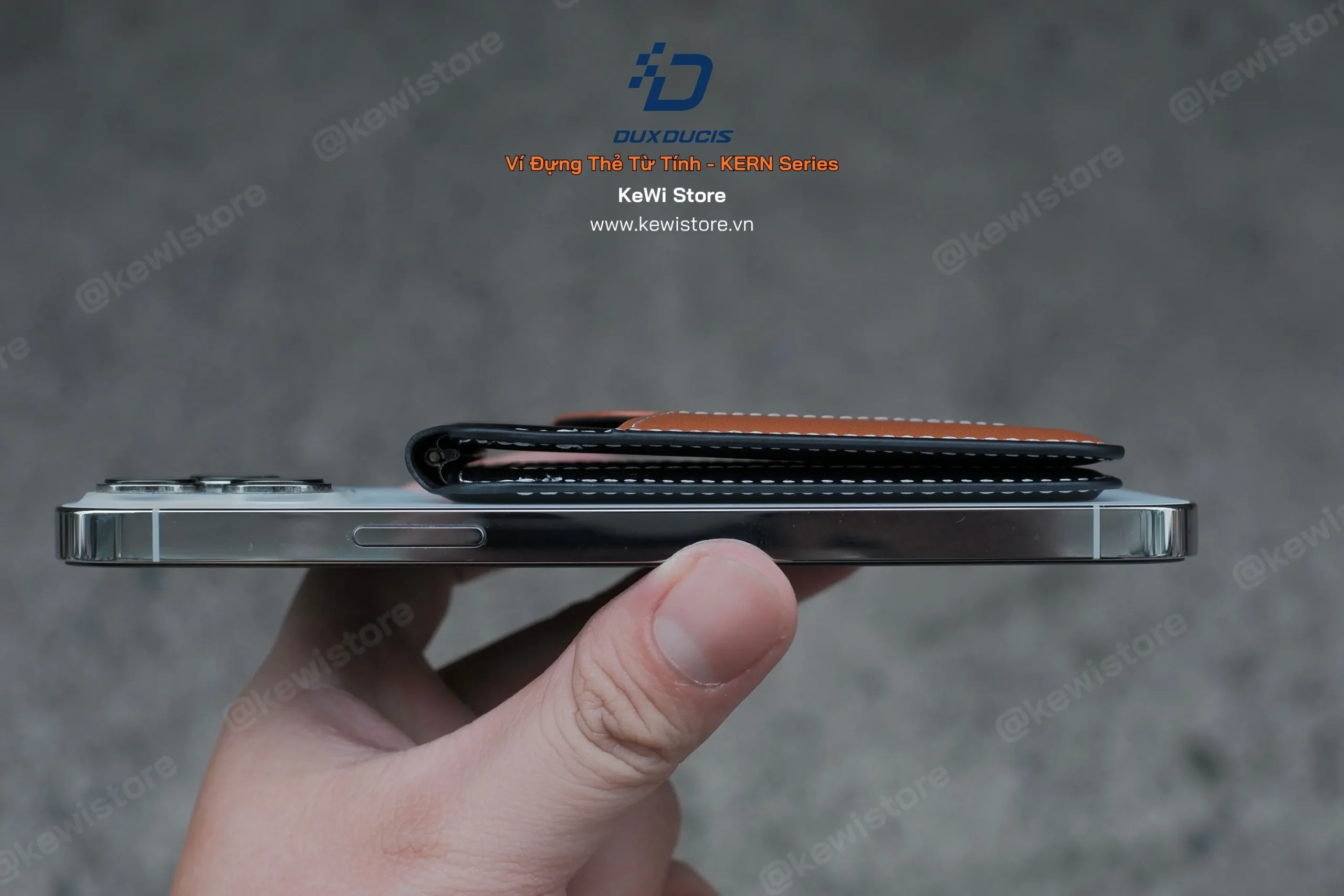 Ví từ tính DUX DUCIS KERN Series đựng thẻ chống RFID tích hợp giá đỡ điện thoại