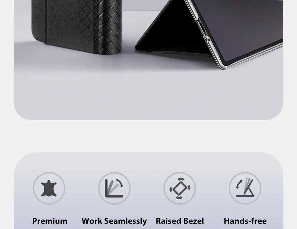 Bao da Z Fold8 Ultra Dux Ducis Bril Series có ngăn thẻ và chân đế.