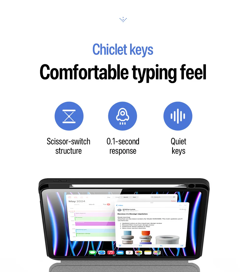 Bao da bàn phím iPad DUX DUCIS YK Series có trackpad và bàn phím nam châm tháo rời