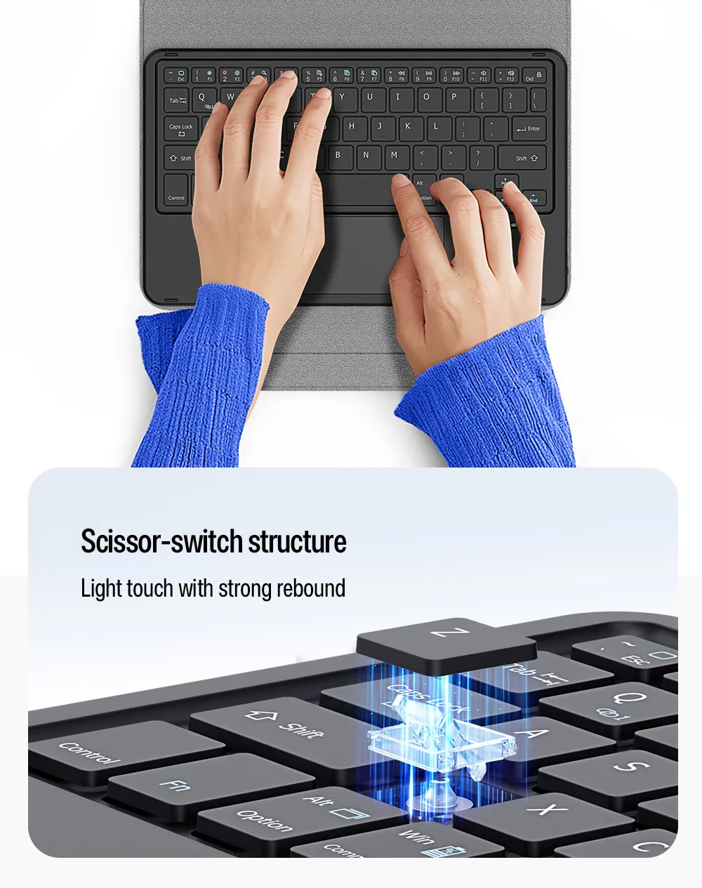 Bao da bàn phím iPad DUX DUCIS YK Series có trackpad và bàn phím nam châm tháo rời